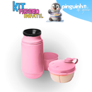Conjunto Garrafa Térmica Infantil + Pote Dosador Com Divisórias Kit Passeio
