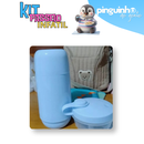 Conjunto Garrafa Térmica Infantil + Pote Dosador Com Divisórias Kit Passeio