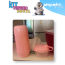 Conjunto Garrafa Térmica Infantil + Pote Dosador Com Divisórias Kit Passeio
